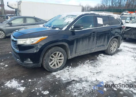 2015 Toyota Highlander Le V6 z USA, uszkodzony, nr VIN 5TDBKRFH7FS194777